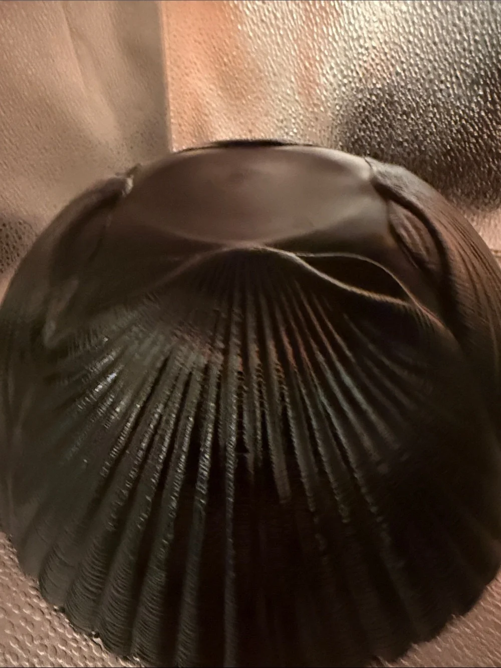 Vintage Arcorcoc Black Glass Seashell Serving Dish Made in France